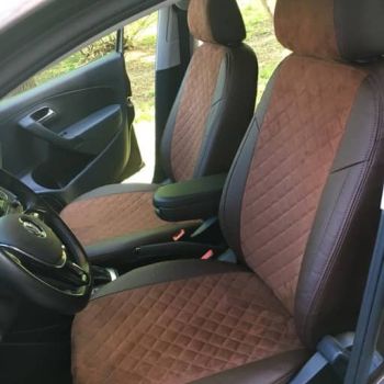 Авточехлы Автопилот шоколад алькантара Ромб