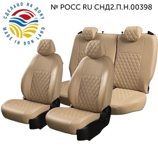 Чехлы Экокожа Турин Ромб на Hyundai ix35 2010-2015 г.в.